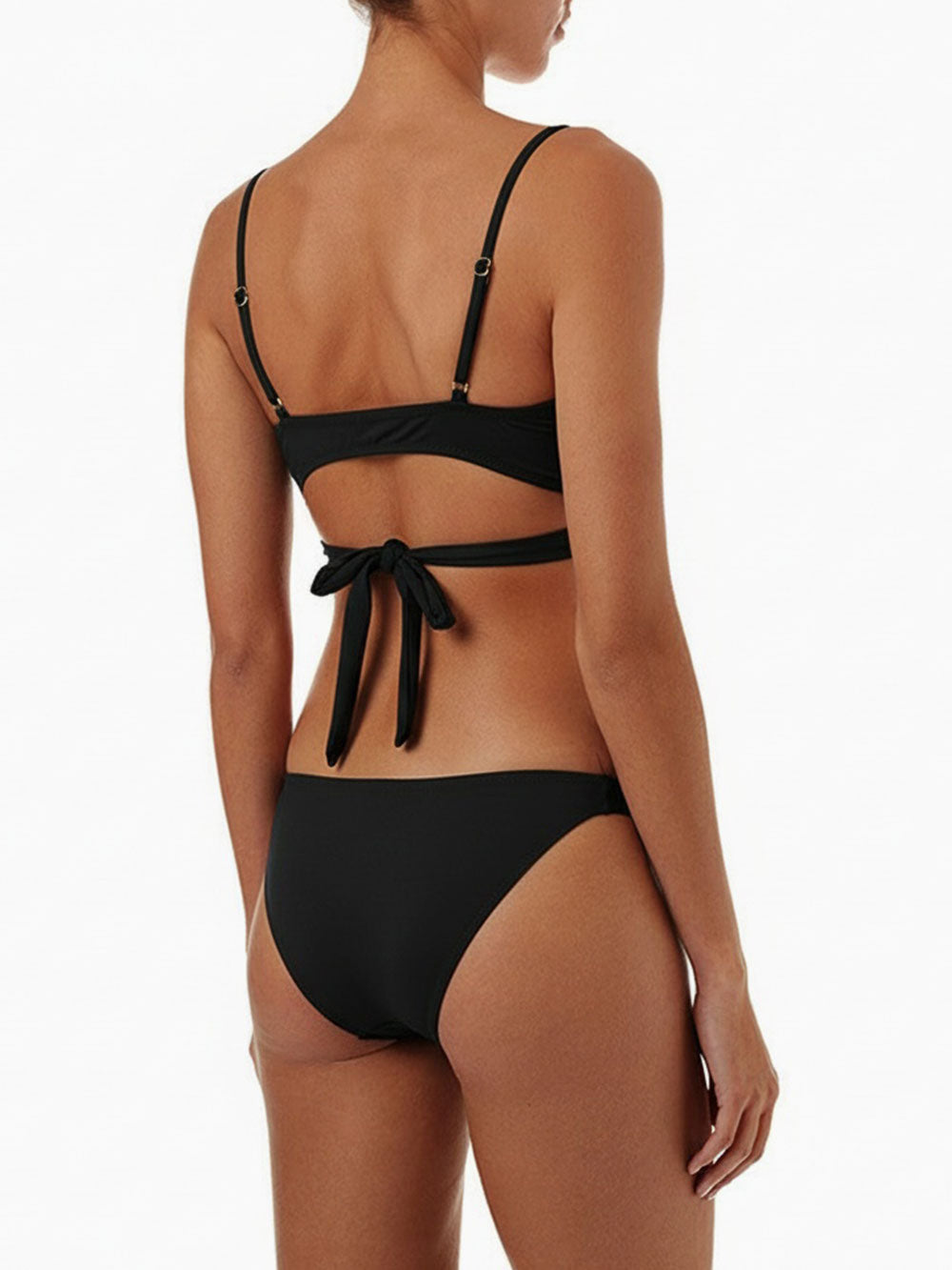 Athletic Low Rise Cutout Hipster Front Wrap Two Piece Bikini Set