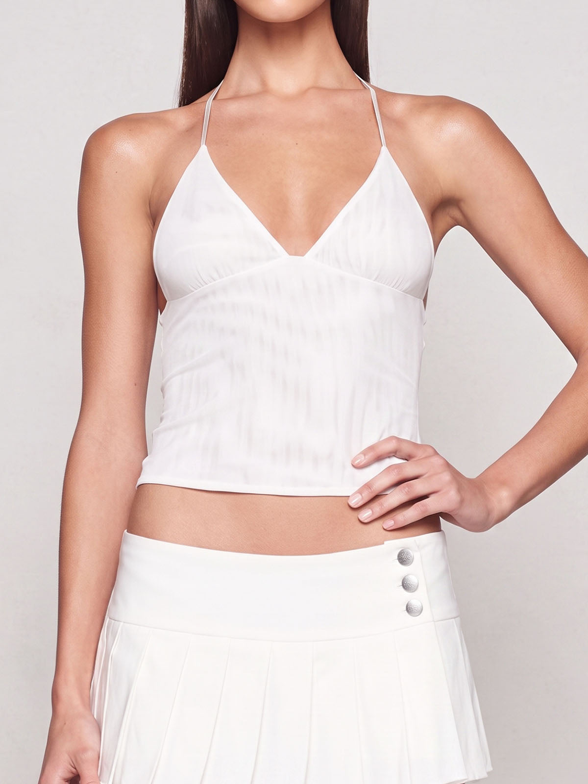 Sexy Lace Butterfly Strappy Back Resort Spaghetti Mesh Crop Top
