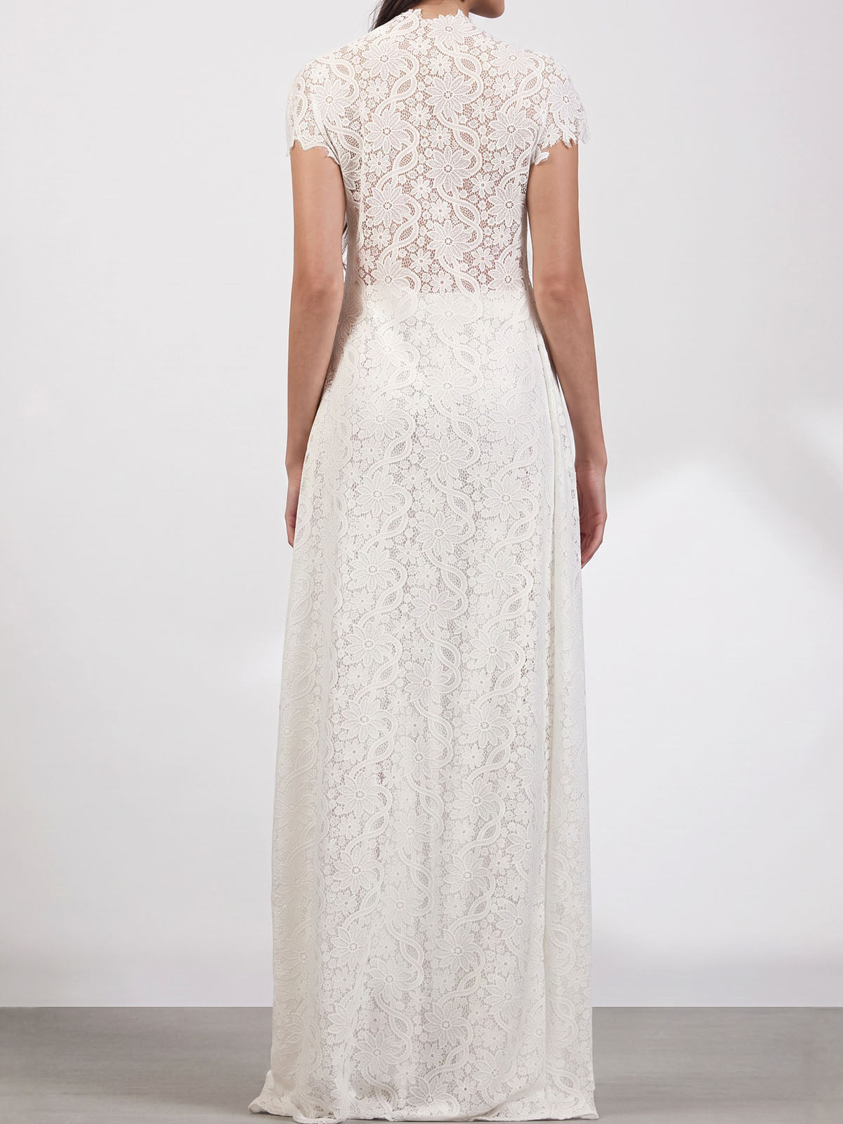 Unique Front Slit Longline Lace Top Resort Two Piece Wide Leg Pant Set